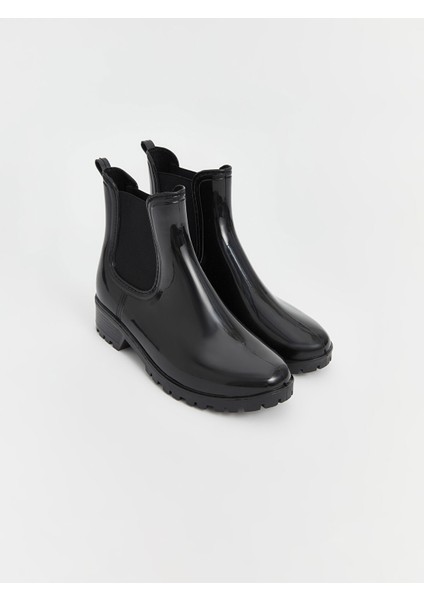 Yeni Sezon Yanları Lastikli Parlak Kadın Yağmur Botu