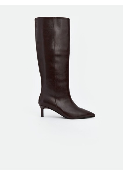 Yeni Sezon Deri Görünümlü Kadın Çizme fiyatları