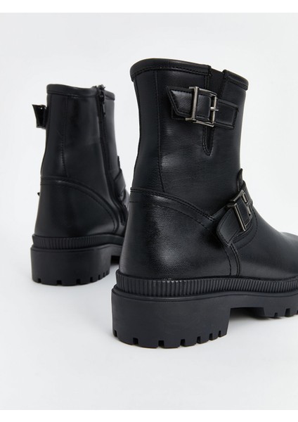 Yeni Sezon Fermaurlı Deri Görünümlü Kadın Bot indirimleri