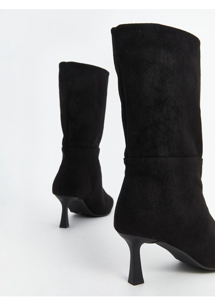 Yeni Sezon Süet Görünümlü Kadın Topuklu Bot indirimleri