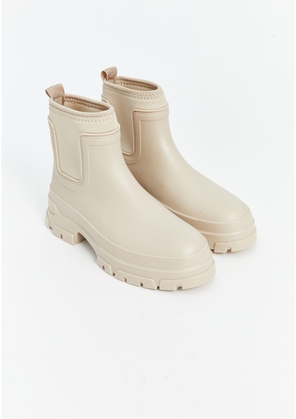 Yeni Sezon Deri Görünümlü Kadın Yağmur Botu