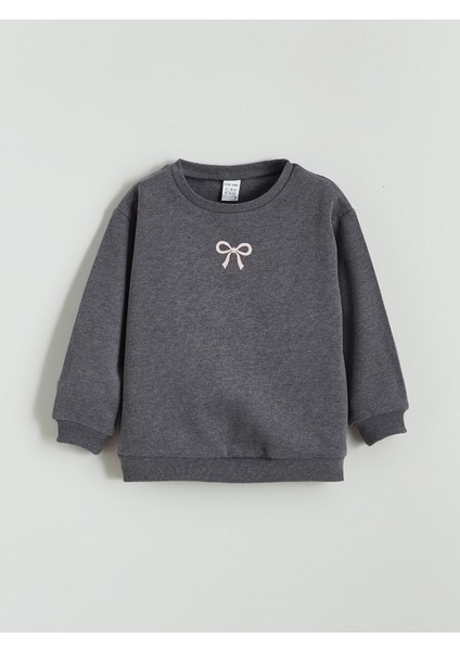 Yeni Sezon Fiyonk Baskılı Kız Bebek Sweatshirt 3'lü fiyatları