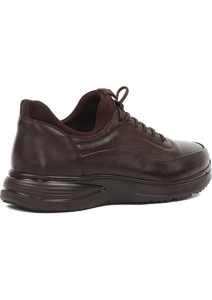 Erkek Kahverengi Bağcıklı Kalın Tabanlı Deri Ayakkabı indirimleri