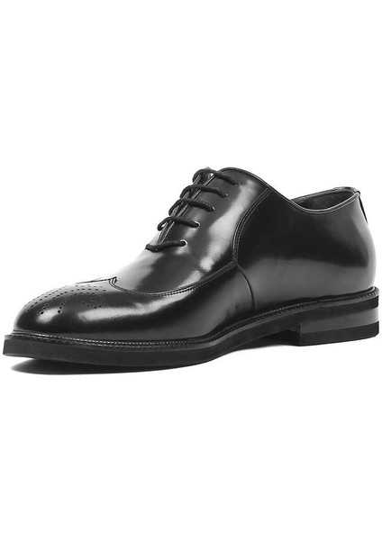 Erkek Siyah Bağcıklı Açma Deri Klasik Ayakkabı modelleri