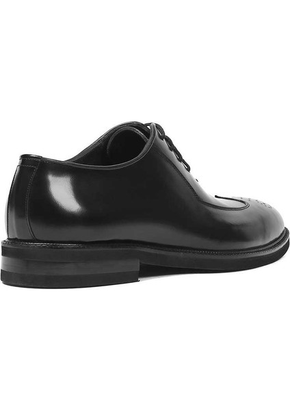 Erkek Siyah Bağcıklı Açma Deri Klasik Ayakkabı fırsatları