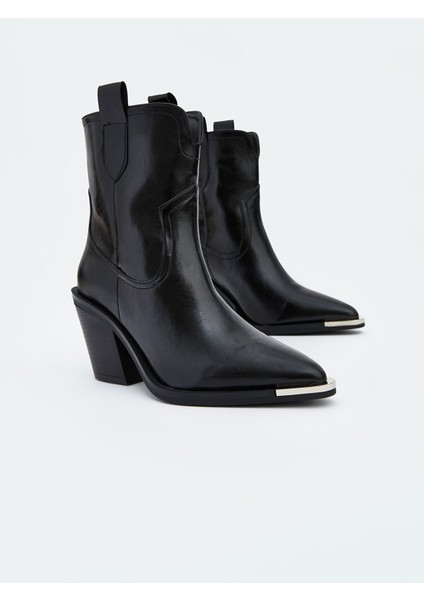 Yeni Sezon Sivri Burun Deri Görünümlü Kadın Bot fiyatları