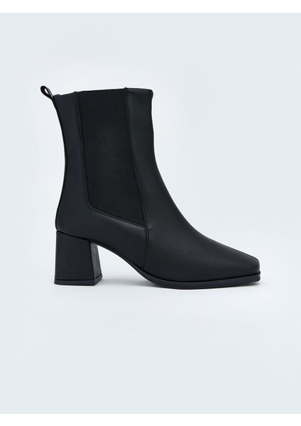 Yeni Sezon Deri Görünümlü Topuklu Kadın Bot fiyatları