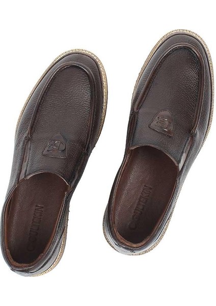 Erkek Kahverengi Deri Loafer
