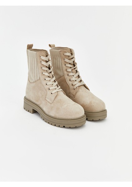 Yeni Sezon Süet Görünümlü Bağcıklı Kadın Bot