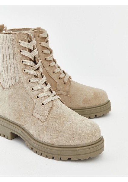 Yeni Sezon Süet Görünümlü Bağcıklı Kadın Bot modelleri