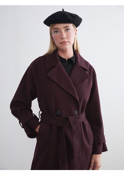 Yeni Sezon Kruvaze Yaka Kadın Kaşe Kaban modelleri