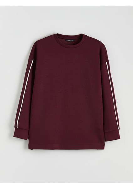 Yeni Sezon Bisiklet Yaka Oversize Kadın Sweatshirt Tunik