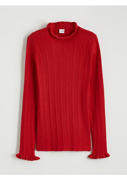 Yeni Sezon Dik Yaka Desenli Kız Çocuk Triko Kazak fiyatları