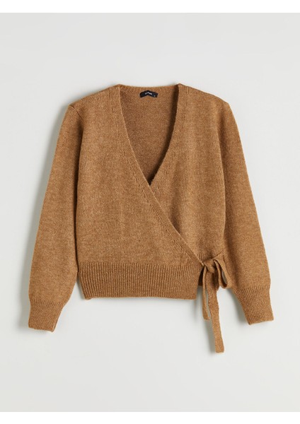 Yeni Sezon Kruvaze Yaka Kadın Triko Kazak indirimleri