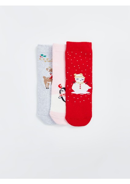 Yeni Sezon Yılbaşı Temalı Kız Bebek Soket Çorap 3'lü fiyatları