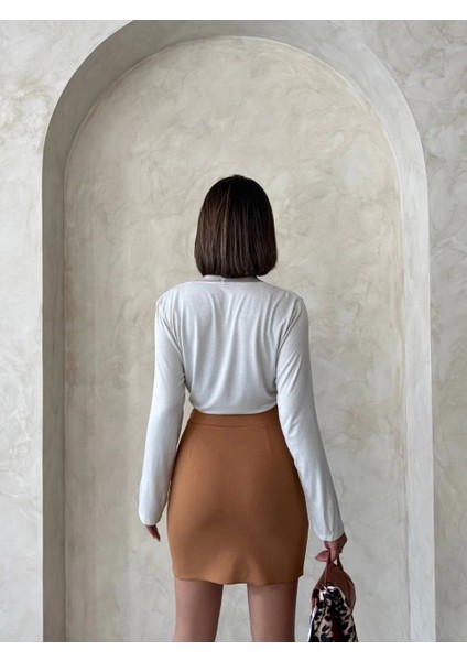 Yzlal Çift Yırtmaçlı Etek Camel S25910 (Beden: M) fiyatları