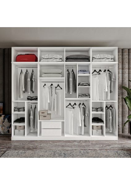 Milas Gold 8 Kapaklı Komple Mdf Yüklüklü Gardırop - Elbise Dolabı -Yüklük Dolabı fırsatları