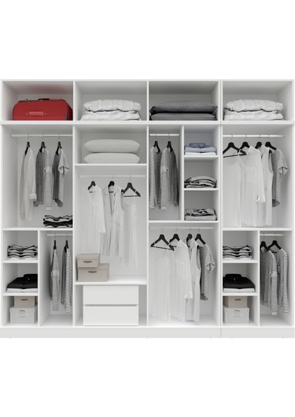 Milas Gold 8 Kapaklı Komple Mdf Yüklüklü Gardırop - Elbise Dolabı -Yüklük Dolabı indirimleri