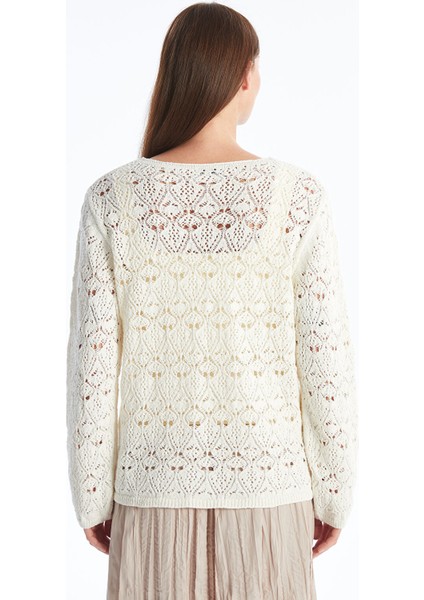 Yeni Sezon Bisiklet Yaka Ajurlu Uzun Kollu Kadın Triko Kazak fırsatları