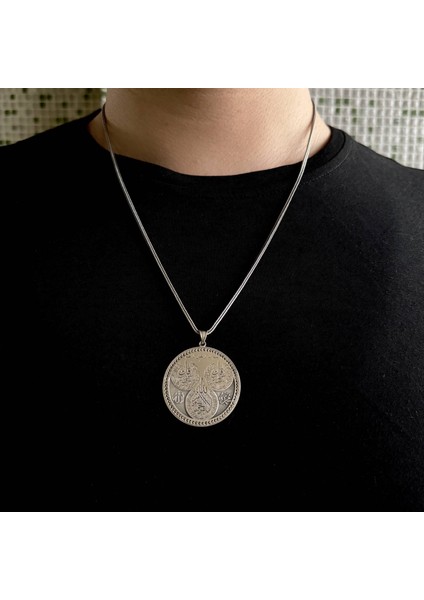 925 Ayar Gümüş Felak, Nas, Ayet-El Kürsi Yazılı Erkek Kolye modelleri