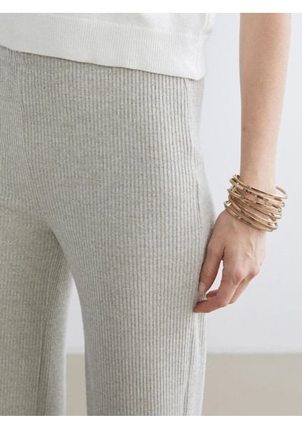 Yeni Sezon Beli Lastikli Geniş Paça Kadın Pantolon modelleri