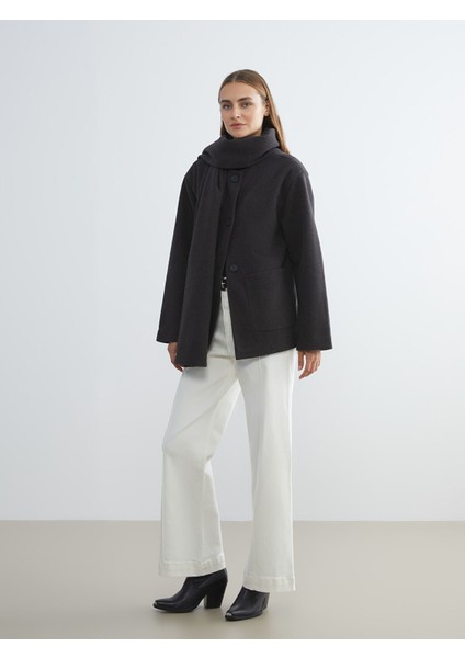 Yeni Sezon Çıkarılabilir Şal Yaka Kadın Kaşe Kaban fiyatları