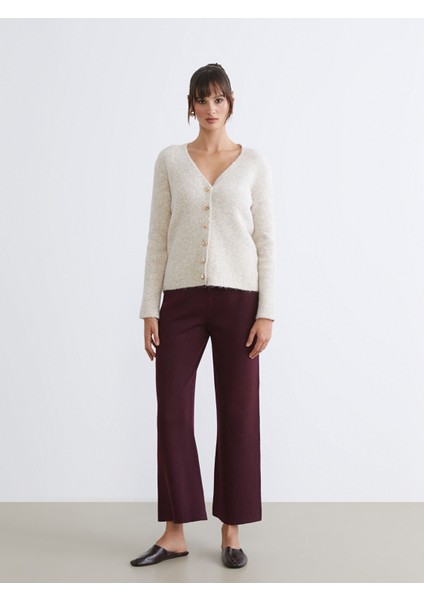 Yeni Sezon Beli Lastikli Kadın Triko Pantolon