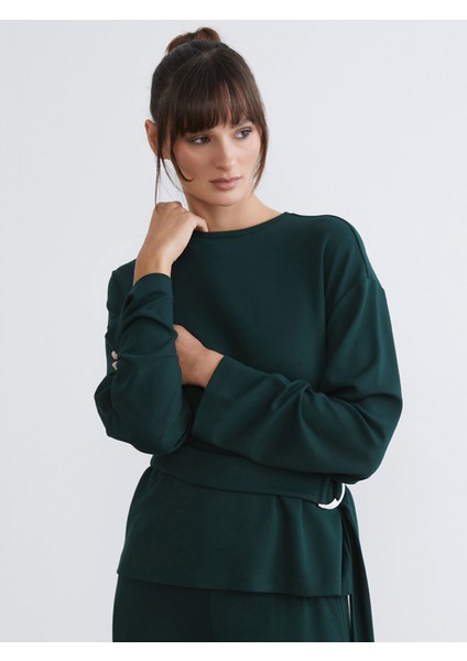 Yeni Sezon Bisiklet Yaka Kadın Sweatshirt