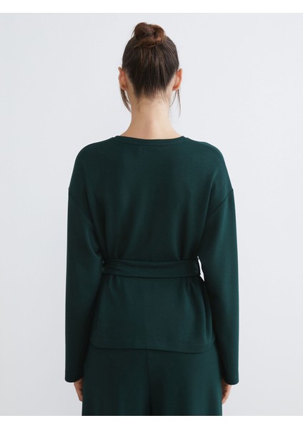 Yeni Sezon Bisiklet Yaka Kadın Sweatshirt fırsatları