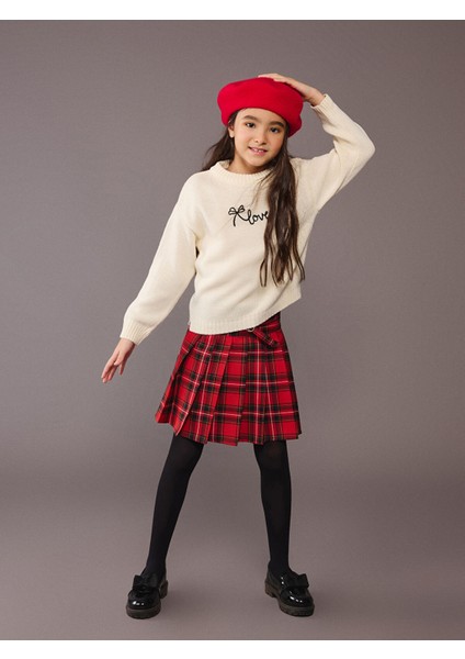Yeni Sezon Ekose Pileli Kız Çocuk Etek