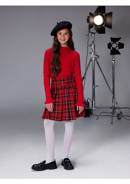 Yeni Sezon Ekose Pileli Kız Çocuk Etek fiyatları