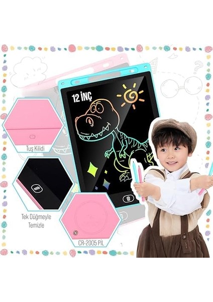 Çocuklar ve Yetişkinler Için Dokunmatik Ekran Dijital Çizim Tahtası, Kalemli Yazı ve Çizim Tableti (Siyah, Cwt-10) modelleri