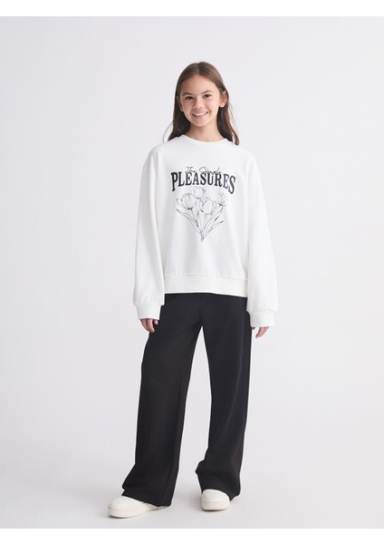 Yeni Sezon Beli Lastikli Kız Çocuk Eşofman Alt