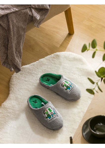 Yeni Sezon Minecraft Nakışlı Erkek Ev Terliği