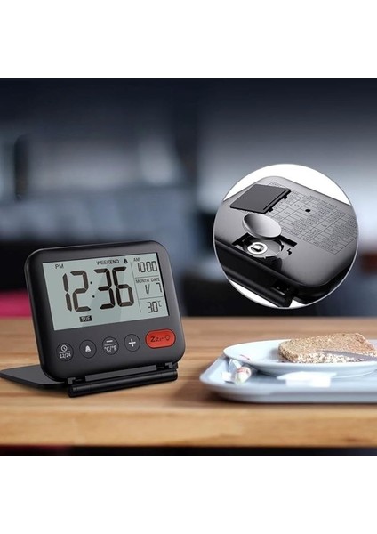 Mini Katlanabilir Takvim LCD Ekran Sıcaklık Göstergeli Masa Saati Seyehat Ofis Çok Fonksiyonlu 2 x Aaa Pil Dahil Değildir fiyatları
