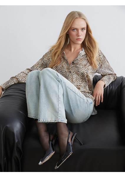 Yeni Sezon Leopar Desenli Kadın Gömlek