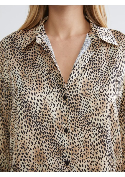 Yeni Sezon Leopar Desenli Kadın Gömlek modelleri