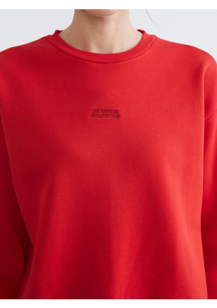 Yeni Sezon Los Angeles Nakışlı Oversize Kadın Sweatshirt modelleri