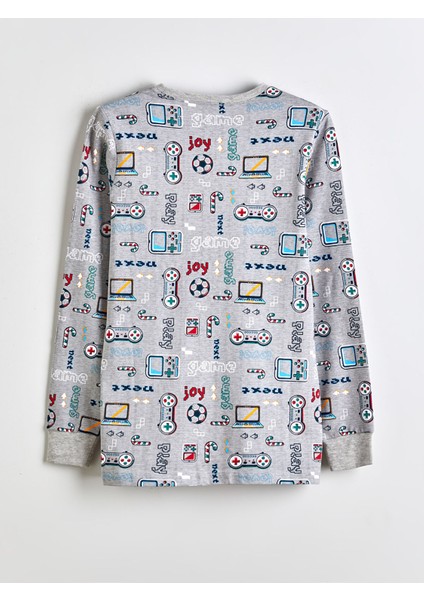 Yeni Sezon Bisiklet Yaka Erkek Çocuk Pijama Takımı modelleri