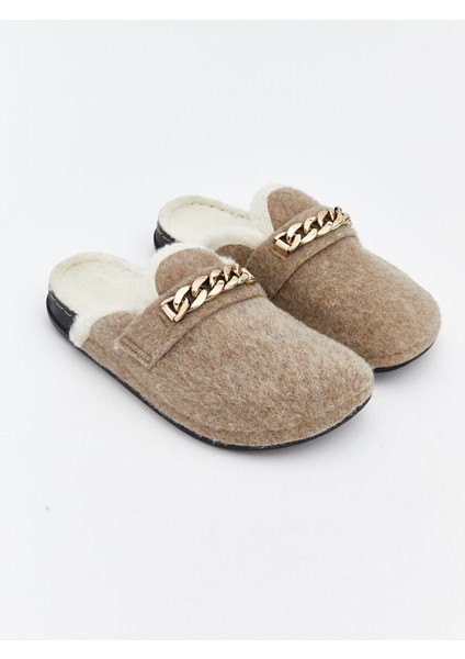 Yeni Sezon Zincir Detaylı Kadın Ev Terliği