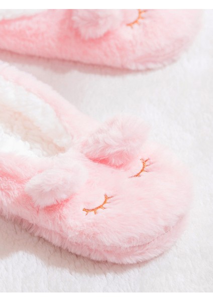 Yeni Sezon Tavşan Figürlü Pelüş Kadın Panduf modelleri