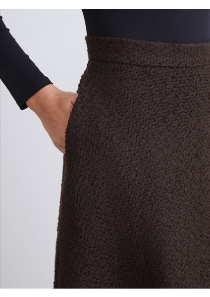 Yeni Sezon Beli Fermuarlı Dokulu Kloş Etek indirimleri