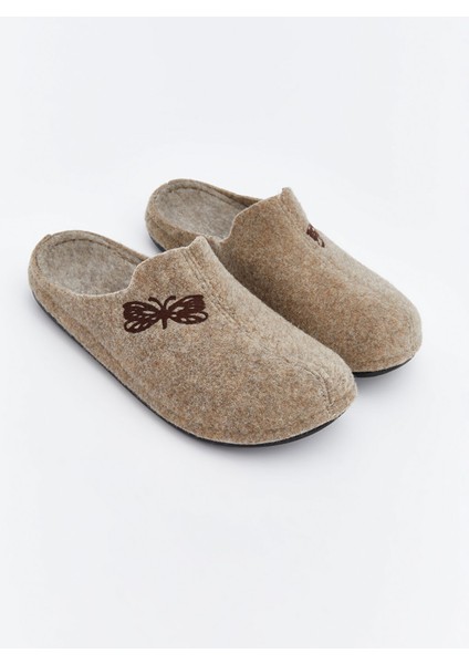 Yeni Sezon Kelebek Nakışlı Kadın Ev Terliği