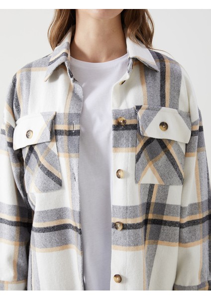 Yeni Sezon Ekose Oversize Kadın Oduncu Gömlek modelleri