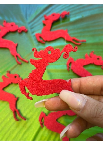 6 Adet Kırmızı Keçe Deniz Atı Arma Set 8x7 cm fiyatları