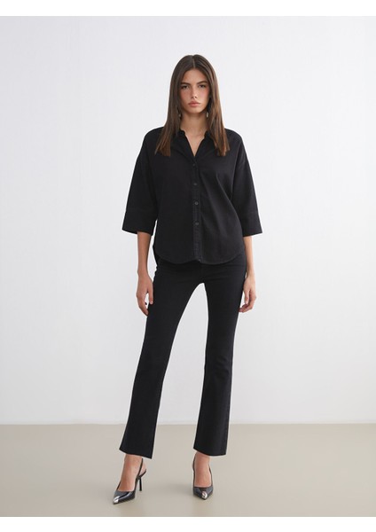 Yeni Sezon Crop Flare Kadın Jean Pantolon