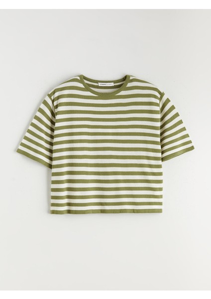 Yeni Sezon Bisiklet Yaka Çizgili Kadın Triko Kazak indirimleri