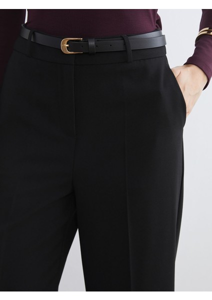 Yeni Sezon Beli Kemerli Geniş Paça Kadın Pantolon modelleri