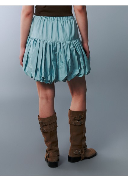 Yeni Sezon Beli Lastikli Fiyonk Detaylı Genç Kız Balon Etek fırsatları