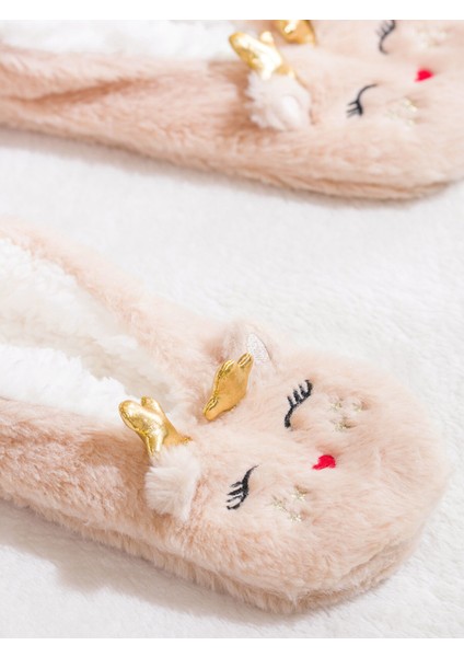 Yeni Sezon Tavşan Figürlü Pelüş Kadın Panduf modelleri